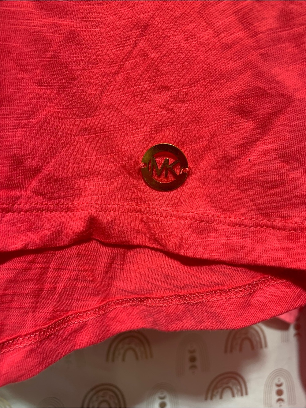 Michael Kors V-Neck Coral Pink Short Sleeve Tee cold shoulder - Picture 2 of 6